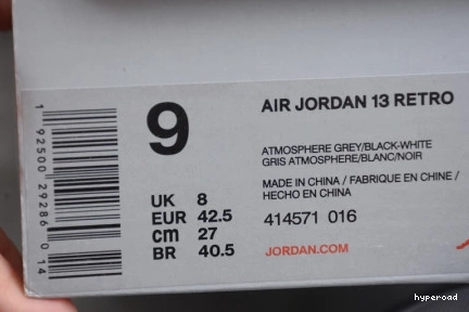 Hyperoad ATMOSPHERE AIR JORDAN 13 GREY 0914